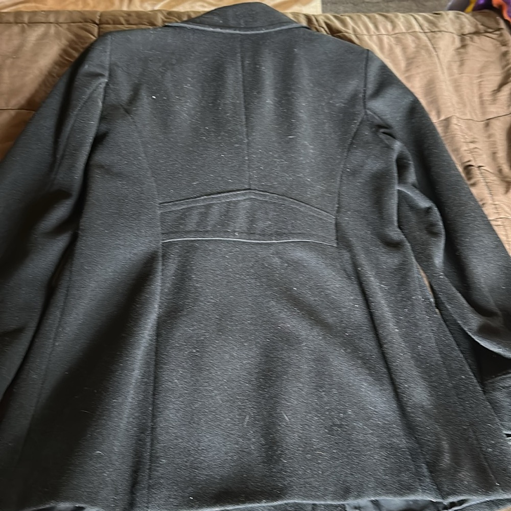 New York & Company Wool & Polyester Black Pea Coat - Picture 14 of 16